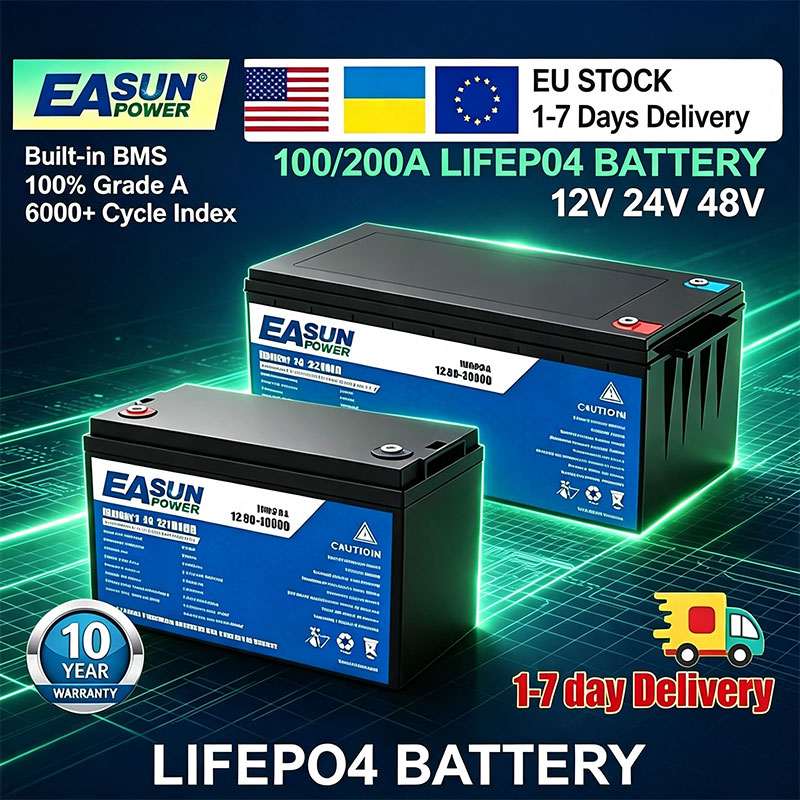 Grid Tie Inverter Limiter 2000W - Akumulator EASUN POWER LiFePO4 100Ah 200Ah