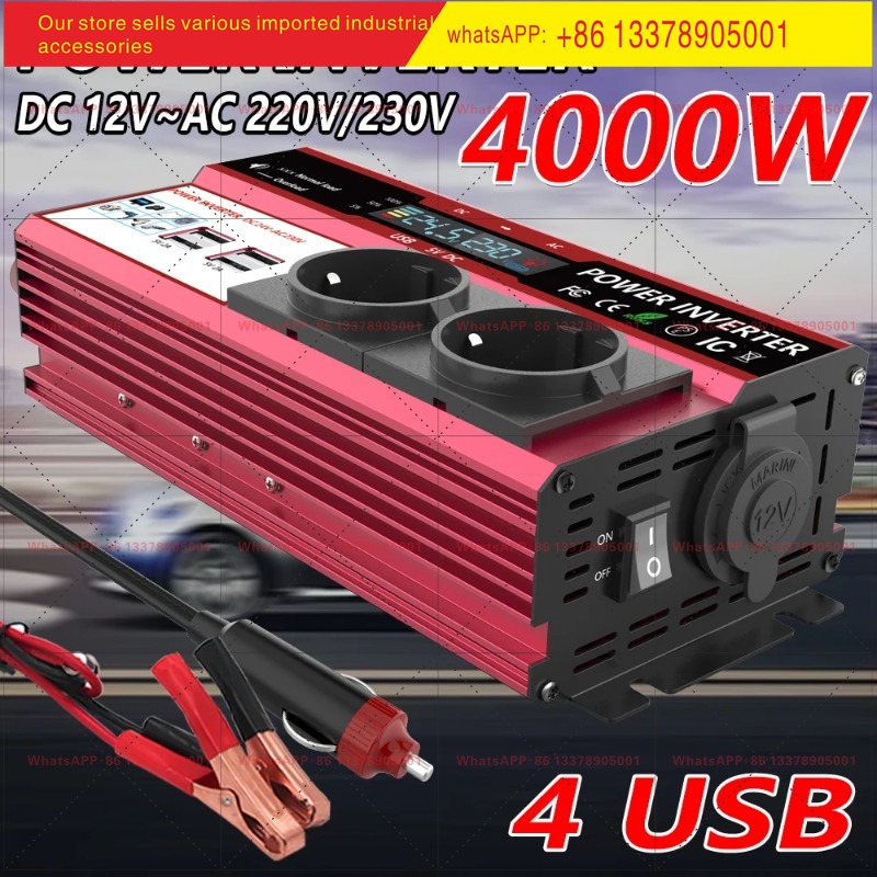 Power Inverter 12V 220V 4000W Continuous - Przetwornica napięcia 12V na 220V, moc
