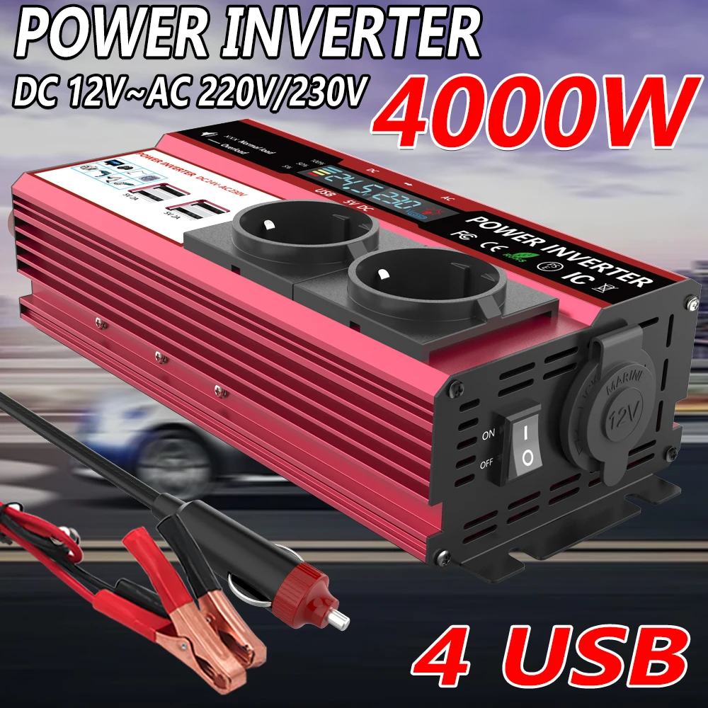 Inwerter 12V na 220V o mocy sz – Power Inverter 12V 220V 4000W Continuous recenzja i cena