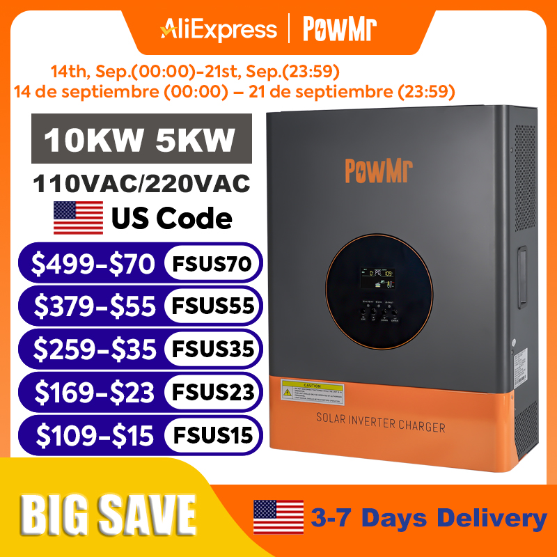Falownik PowMr 10KW 5KW z Rozd – Split Phase Inverter 10Kw 110V 220V recenzja i cena